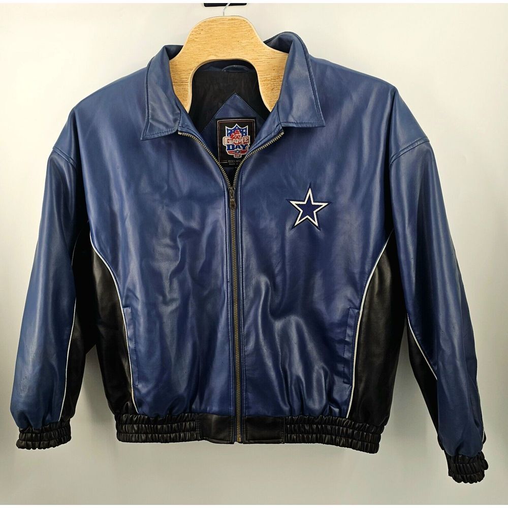 Vintage 90s Dallas Cowboys Game Day NFL Leather Jacket Size‎ 2XL Men Football TX